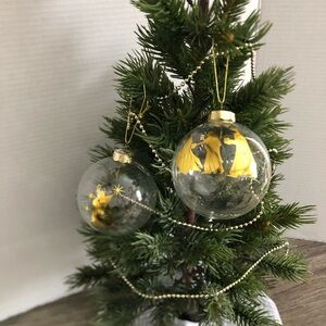 Nativity Themed Glass Ornament Set